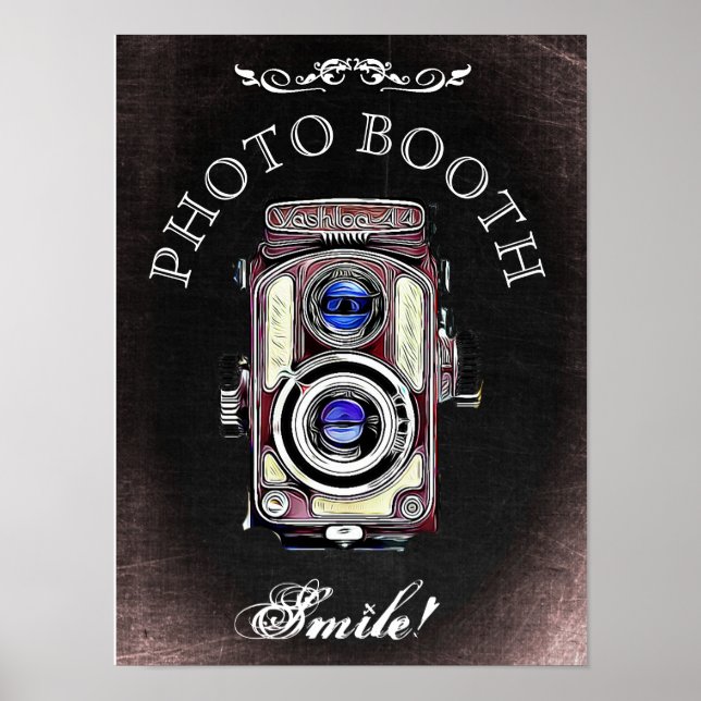 Hochzeitszeichen für Foto Booth, Chalkboard-Stil Poster (Vorne)