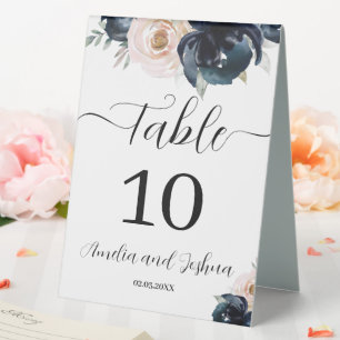 Hochzeitszeichen für Navy und Blush Wedding Tischn Tischaufsteller