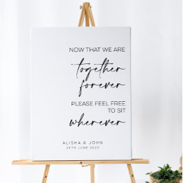 Hochzeitszeichen für offene Sitze // Kein Sitzplan Leinwanddruck
