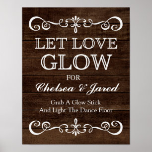 Hochzeitszeichen - Gelassen Liebe Glühen Rustikale Poster
