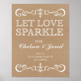 Hochzeitszeichen - Gelassen Liebe Sparkle Rustikal Poster