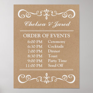 Hochzeitszeichen - Hochzeitskalender Rustikales Ze Poster