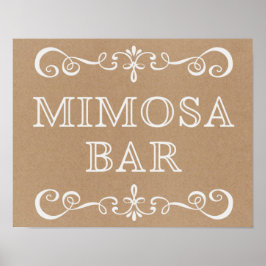 Hochzeitszeichen - Mimosa Bar - Rustikales Hochzei Poster