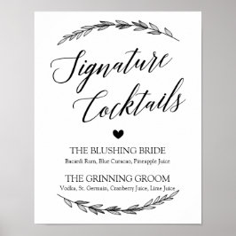 Hochzeitszeichen - Signature-Cocktail Laurel-Zeich Poster