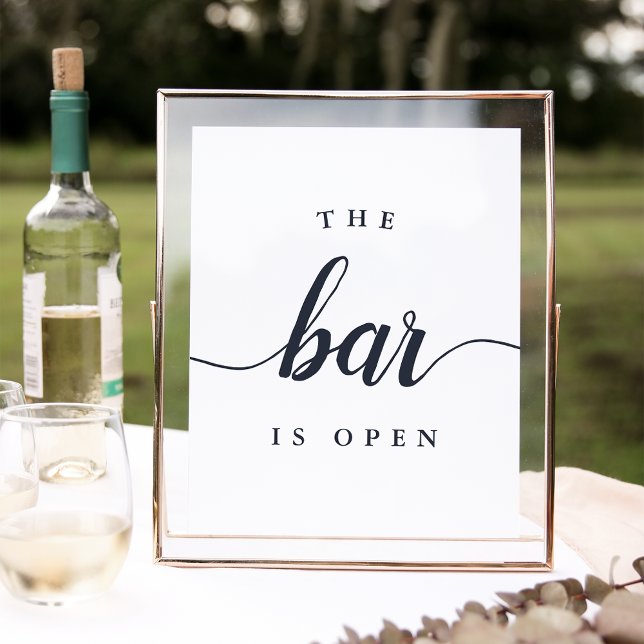 Hochzeitszeichen "The Bar is Open" für die Marine  Poster (Von Creator hochgeladen)