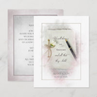 Hochzeitszeitschrift mit Füllfederhalter und daisy