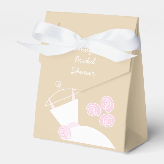 Hochzeitszelt in Rosa, Beige Brautparty Geschenkschachtel (Vorderseite)