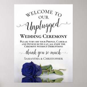Hochzeitszeremonie in Navy Blue Rose Chic unplugge Poster