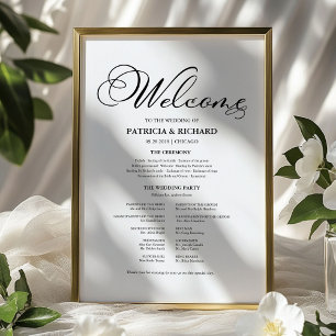 Hochzeitszeremonie-Programm Elegante Kalligrafie Poster