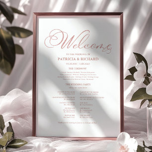 Hochzeitszeremonie-Programm Elegante Kalligrafie Poster