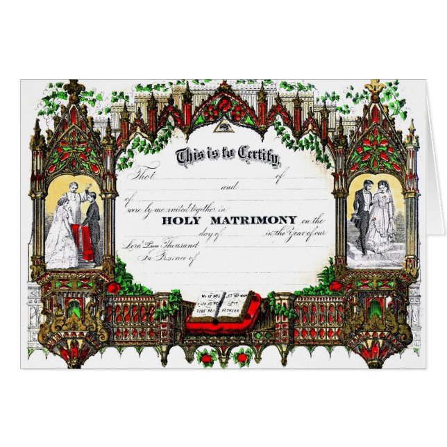 Hochzeitszertifikat ab 1877 (Vorderseite (Horizontal))