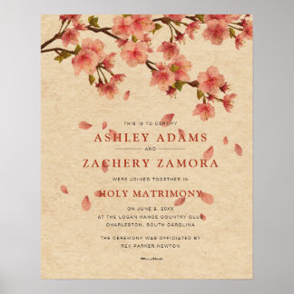 Hochzeitszertifikat "Heilige Trauung" Fall Floral Poster