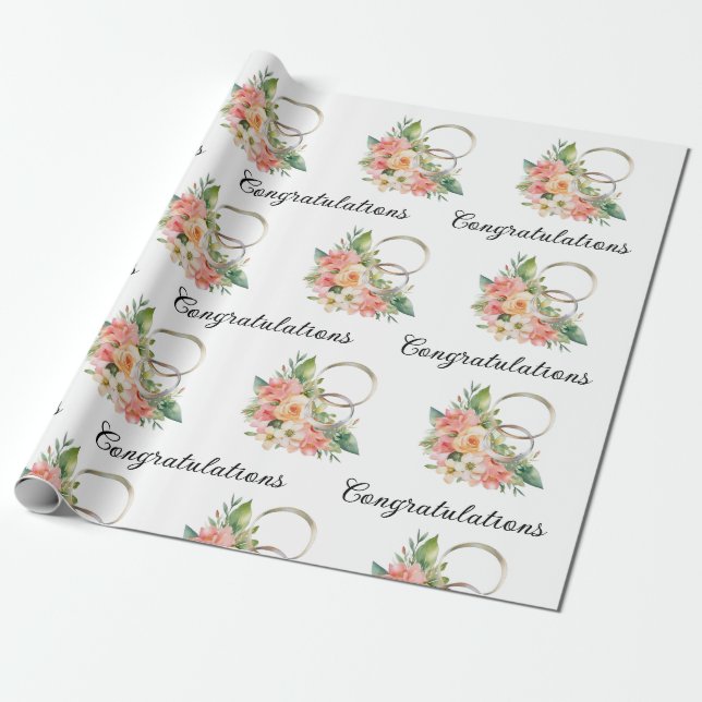 Hochzeitszettel-Flachblatt-Set von 3 Geschenkpapier (Ungerollt)