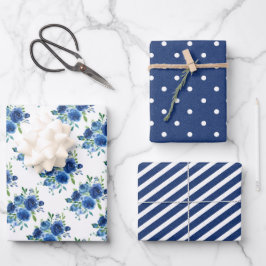 Hochzeitszettel für Hochzeitszettel aus Navy Blue  Geschenkpapier Set
