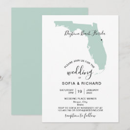 Hochzeitsziel Florida Karte Entfernbares Herz