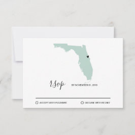 Hochzeitsziel Florida Karte Entfernbares Herz