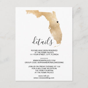 Hochzeitsziel Florida Karte Entfernbares Herz