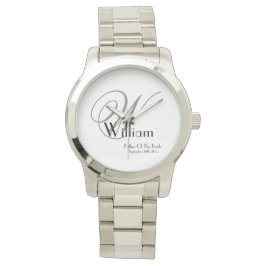 Hochzeitvater der Brautgeschenk-Monogramm Classic Armbanduhr