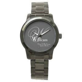 Hochzeitvater der Groom-Geschenk Monogram Cool Cla Armbanduhr