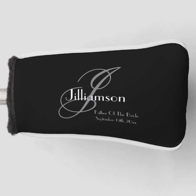 Hochzeitvater der klassischen Bride-Monogramm Golf Headcover (Vorderseite)