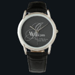 Hochzeitvater des Groom-Geschenkes Monogram Sports Armbanduhr<br><div class="desc">Hochzeitsvater der Groom Geschenkmonogramm Moderne Coole Sportuhr. Klicken Sie auf diese Vorlage personalisieren, um sie mit dem Monogramm Initial, dem Namen und dem Heiratsdatum schnell und einfach anzupassen. Der Hochzeitvater der Groom Geschenktafel Sportuhr, ist Teil der Geschenksammlung der Eltern in diesem Laden. 30 Tage Geld zurück Garantie. Weltweit schnell verschifft....</div>