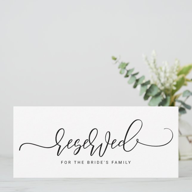 Hochzeitvorbehaltene Schilderbouncy Typografy Blac Einladung (Stehend Vorderseite)