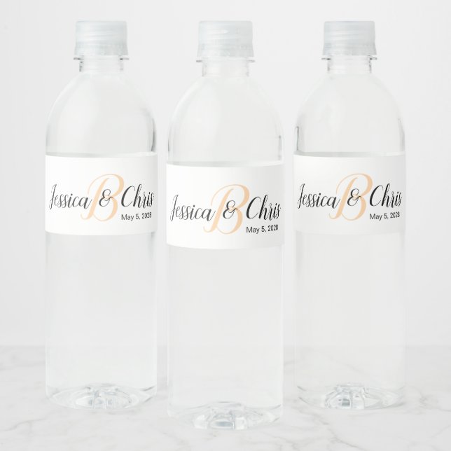 Hochzeitwasserflasche-Etikett 011 (Flaschen)