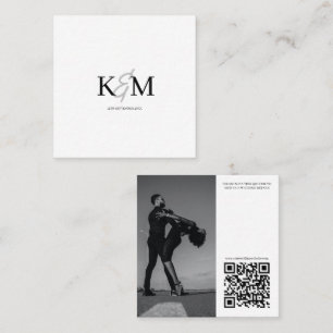 Hochzeitwebsite QR Code Foto Minimalistische Erfas Quadratische Visitenkarte