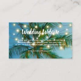 Hochzeitwebsite Tropical Beach String Lights Ombre Visitenkarte