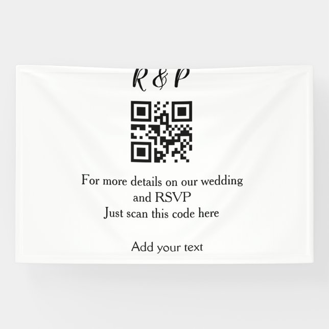 Hochzeitwebsite uAwg q r Code hinzufügen Namenstex Banner (Horizontal)