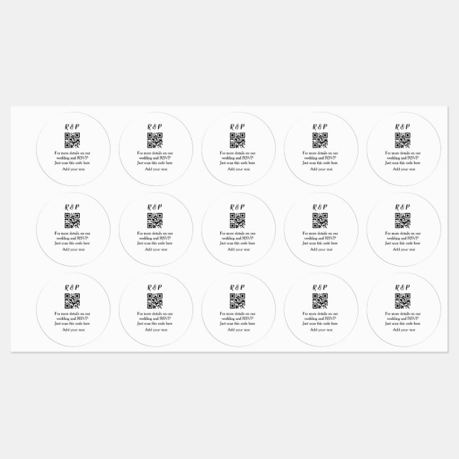 Hochzeitwebsite uAwg q r Code hinzufügen Namenstex Etiketten (Blatt)