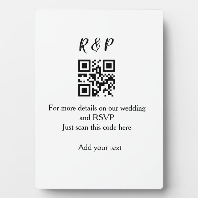 Hochzeitwebsite uAwg q r Code hinzufügen Namenstex Fotoplatte (Vorderseite)