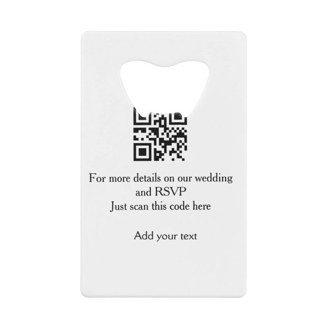 Hochzeitwebsite uAwg q r Code hinzufügen Namenstex Geldbeutel Flaschenöffner (Vorderseite)