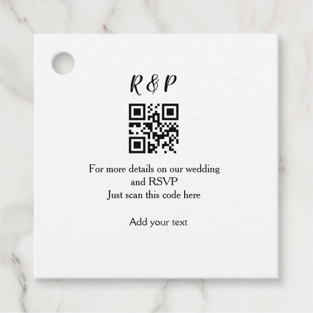 Hochzeitwebsite uAwg q r Code hinzufügen Namenstex Geschenkanhänger (Vorderseite)