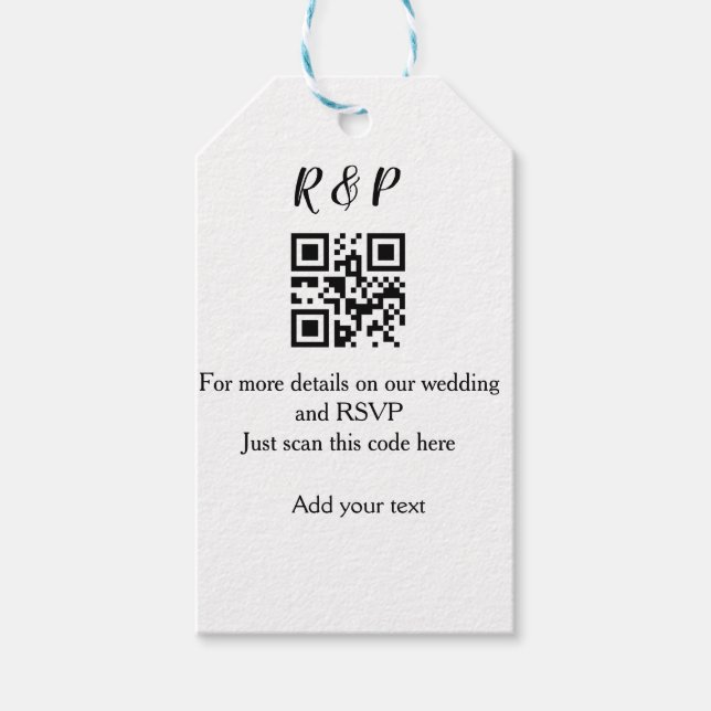 Hochzeitwebsite uAwg q r Code hinzufügen Namenstex Geschenkanhänger (Vorderseite)