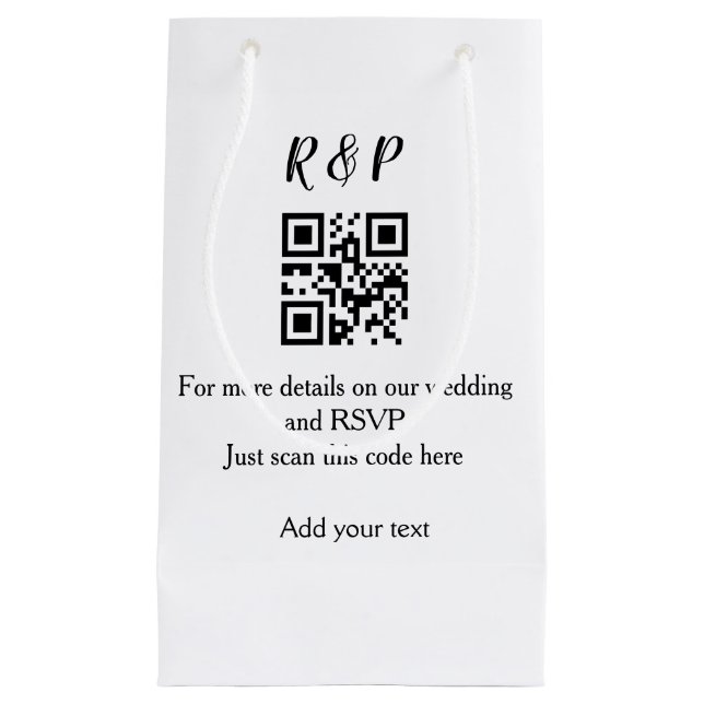Hochzeitwebsite uAwg q r Code hinzufügen Namenstex Kleine Geschenktüte (Vorderseite)