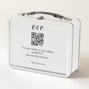 Hochzeitwebsite uAwg q r Code hinzufügen Namenstex Metall Brotdose