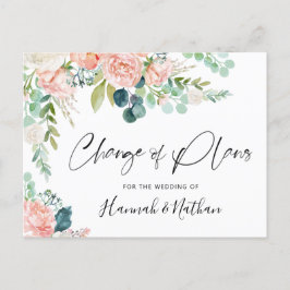 Hochzeitwechsel Plänen Rosa Rosa Blütenblättriger Ankündigungspostkarte