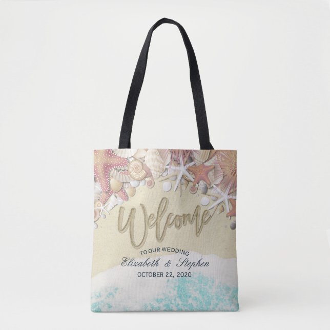 Hochzeitwillkommene Summer Beach Starfish Muscheln Tasche (Vorderseite)