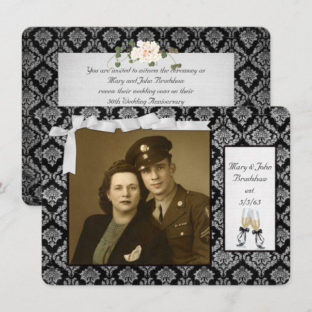 Hochzeitwochenverlängerung zum Jahrestag Einladung (Vorne/Hinten)