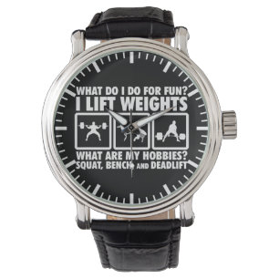 Hocke, Bank, Deadlift - Powerlifting motivierend Armbanduhr