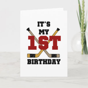Hockey 1st Birthday Tshirts and Gifts Karte