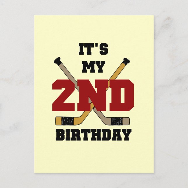 Hockey 2. Geburtstag T Shirts und Geschenke Postkarte (Vorderseite)