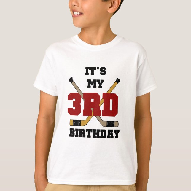Hockey 3. Geburtstagsgeschenke T-Shirt (Vorderseite)