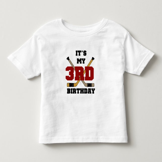 Hockey 3ème anniversaire Tshirts et cadeaux (Devant)