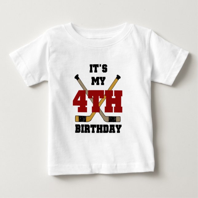 Hockey 4. Geburtstag Tshirts und Geschenke (Vorderseite)