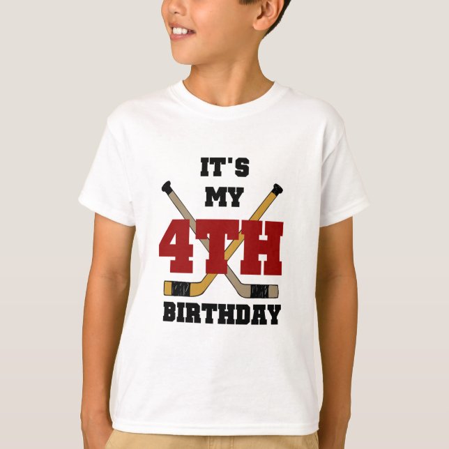 Hockey 4. Geburtstag Tshirts und Geschenke (Vorderseite)