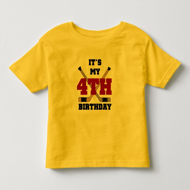 Hockey 4. Geburtstag Tshirts und Geschenke (Vorderseite)