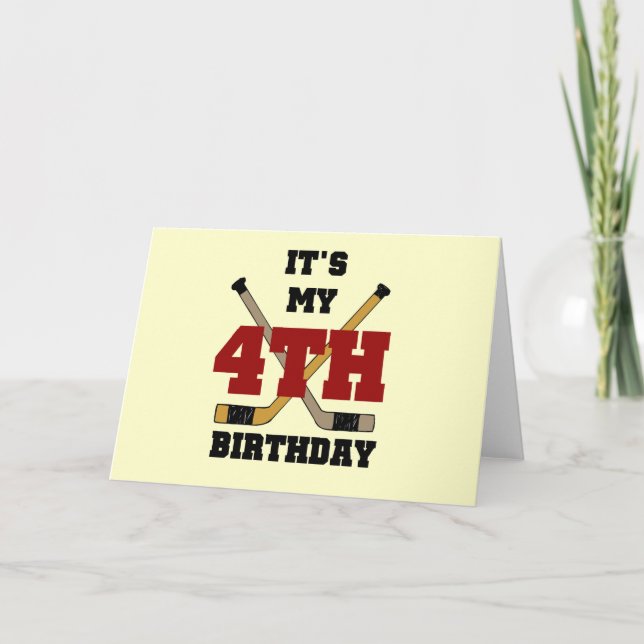 Hockey 4. Geburtstag Tshirts und Geschenke Karte (Vorderseite)