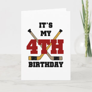 Hockey 4. Geburtstag Tshirts und Geschenke Karte